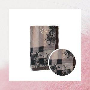 Chiffon square neck tie scarf floral plaid